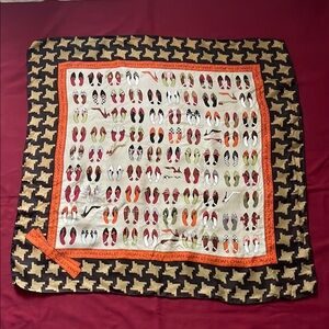 Charles Jourdan Vintage Scarf with Shoes Print